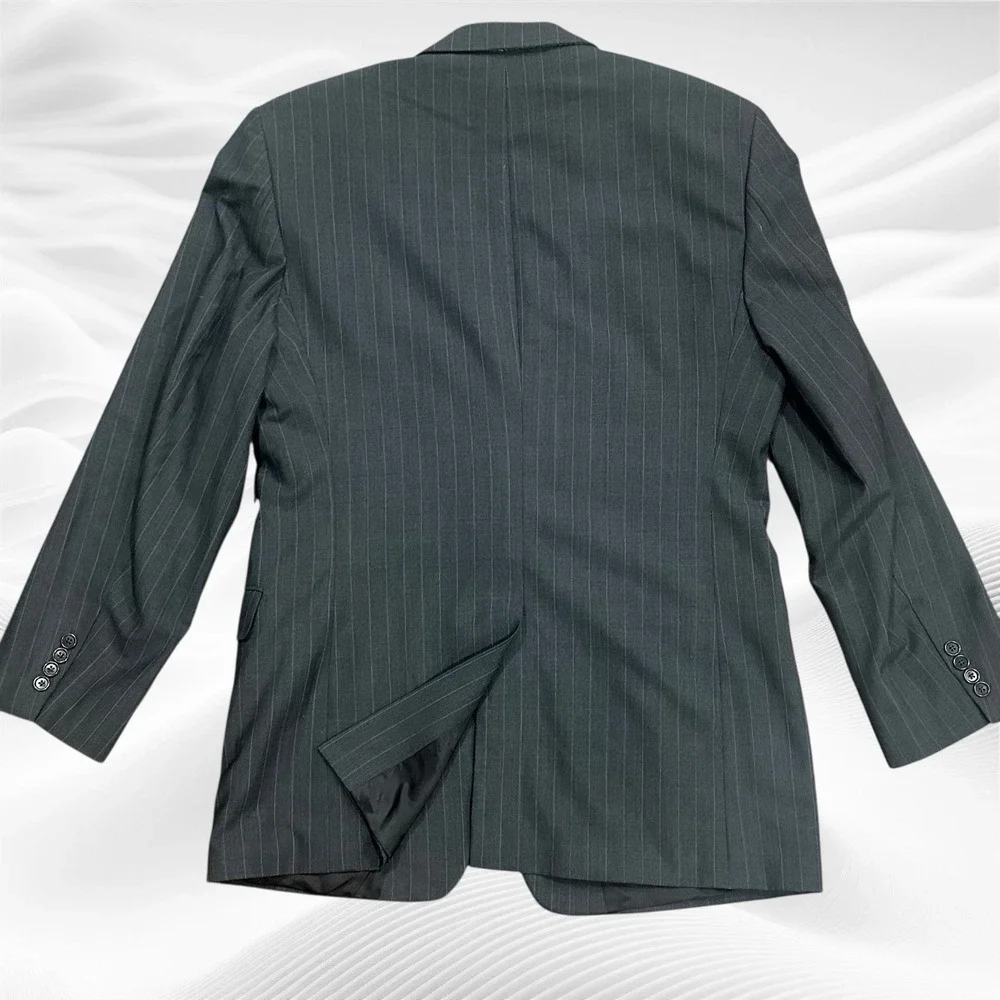 Brooks Brothers 346‎ Stretch  2 Piece Suit 43L Gray PinStripe Wool 36X30(cuffed)